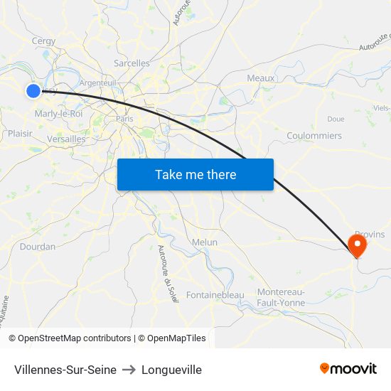 Villennes-Sur-Seine to Longueville map
