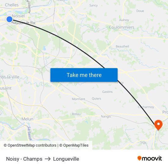 Noisy - Champs to Longueville map