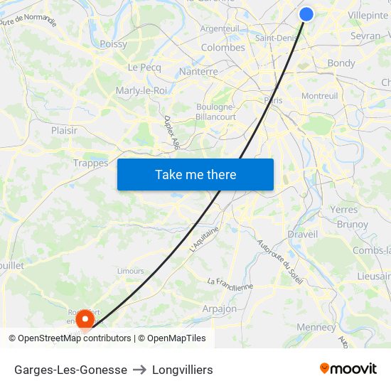 Garges-Les-Gonesse to Longvilliers map