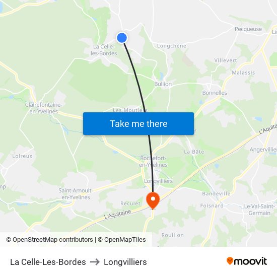 La Celle-Les-Bordes to Longvilliers map