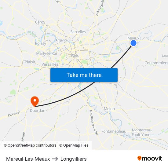 Mareuil-Les-Meaux to Longvilliers map