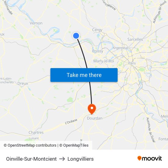 Oinville-Sur-Montcient to Longvilliers map