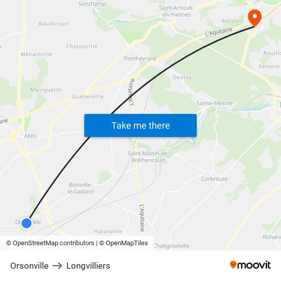 Orsonville to Longvilliers map