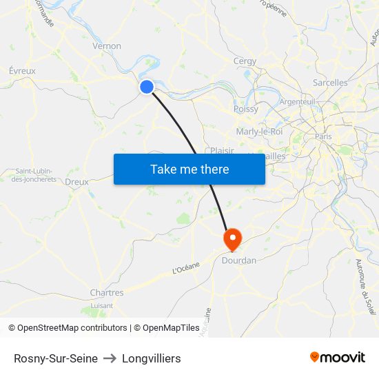 Rosny-Sur-Seine to Longvilliers map