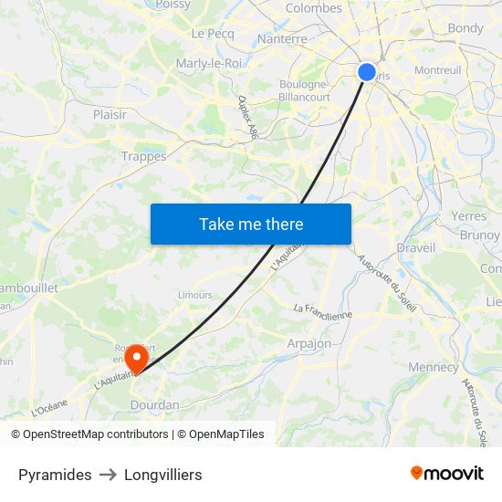 Pyramides to Longvilliers map