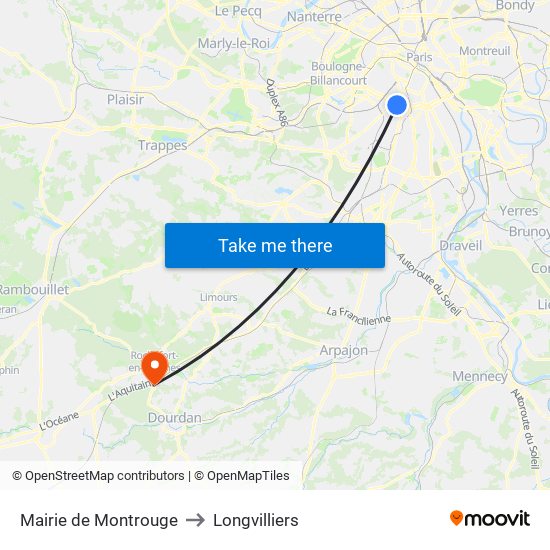 Mairie de Montrouge to Longvilliers map