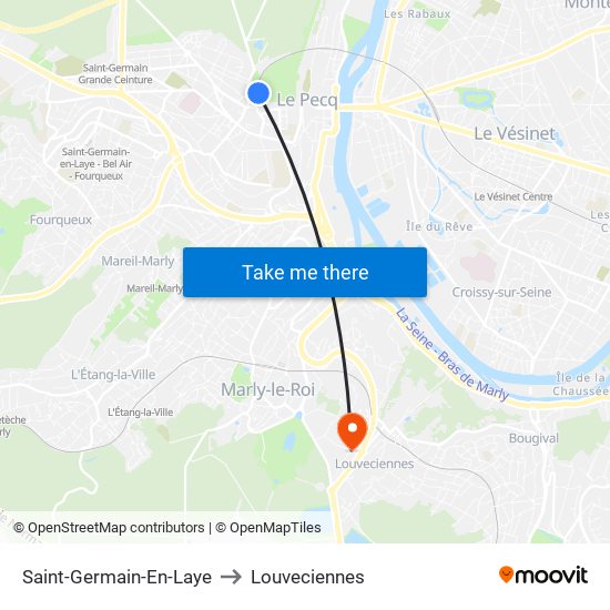 Saint-Germain-En-Laye to Louveciennes map
