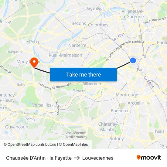 Chaussée D'Antin - la Fayette to Louveciennes map