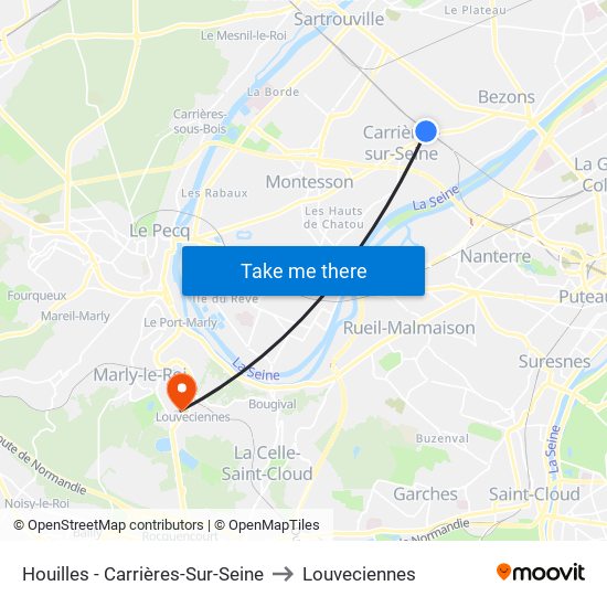 Houilles - Carrières-Sur-Seine to Louveciennes map