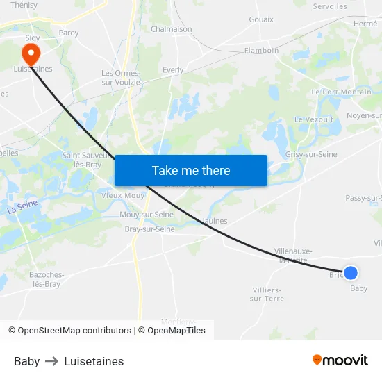 Baby to Luisetaines map