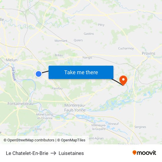 Le Chatelet-En-Brie to Luisetaines map