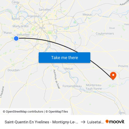 Saint-Quentin En Yvelines - Montigny-Le-Bretonneux to Luisetaines map