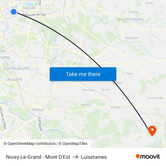 Noisy-Le-Grand - Mont D'Est to Luisetaines map