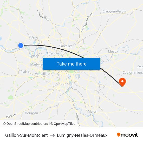 Gaillon-Sur-Montcient to Lumigny-Nesles-Ormeaux map