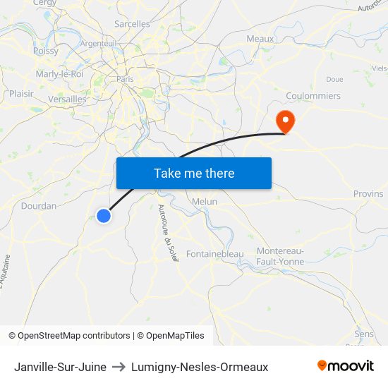 Janville-Sur-Juine to Lumigny-Nesles-Ormeaux map