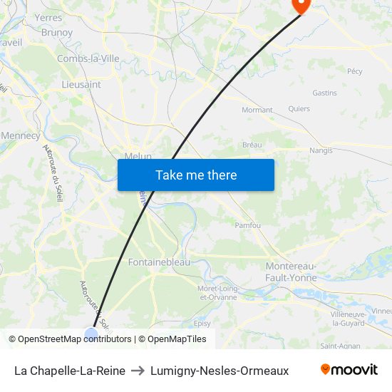 La Chapelle-La-Reine to Lumigny-Nesles-Ormeaux map