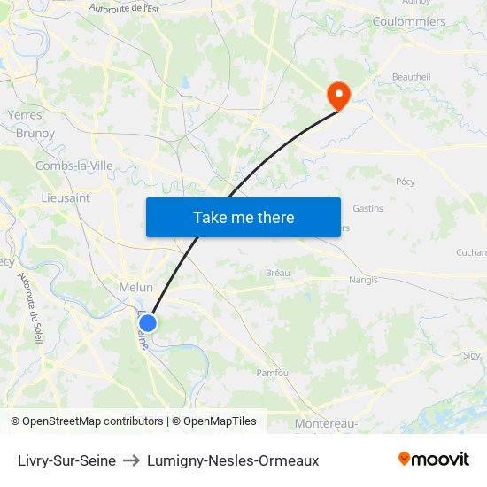 Livry-Sur-Seine to Lumigny-Nesles-Ormeaux map