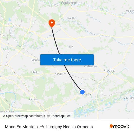 Mons-En-Montois to Lumigny-Nesles-Ormeaux map