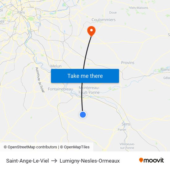 Saint-Ange-Le-Viel to Lumigny-Nesles-Ormeaux map