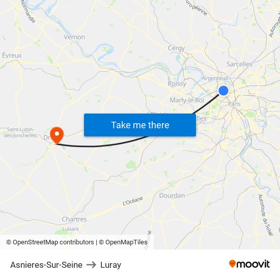 Asnieres-Sur-Seine to Luray map