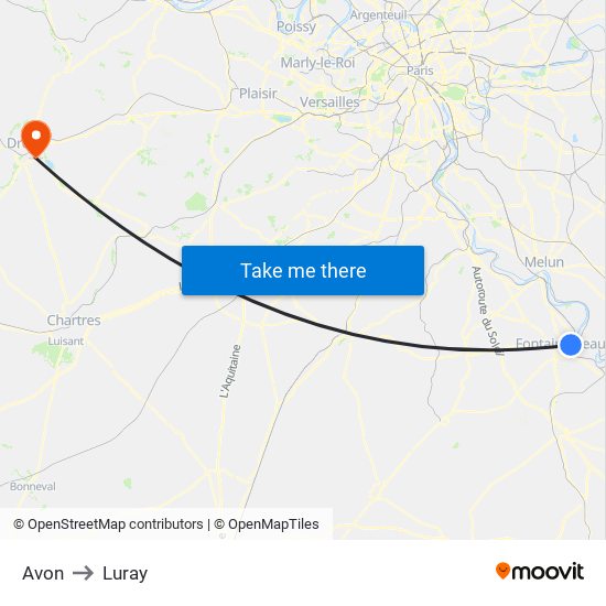 Avon to Luray map