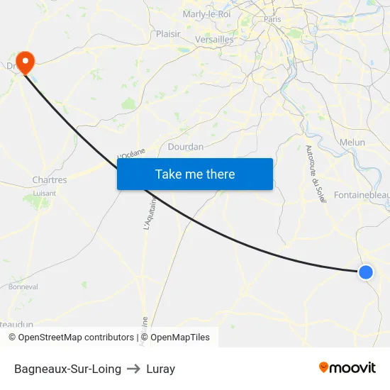 Bagneaux-Sur-Loing to Luray map