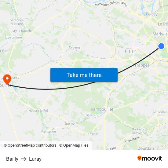 Bailly to Luray map