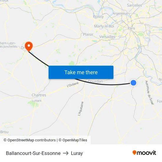 Ballancourt-Sur-Essonne to Luray map