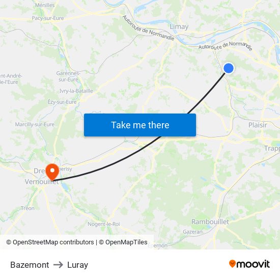 Bazemont to Luray map