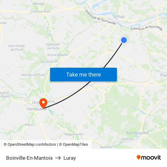 Boinville-En-Mantois to Luray map