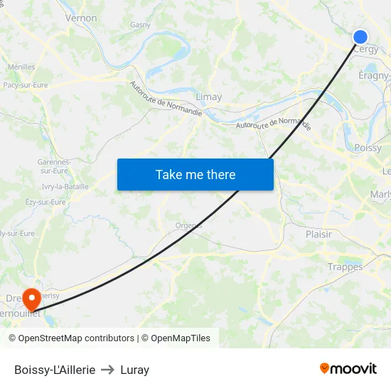 Boissy-L'Aillerie to Luray map