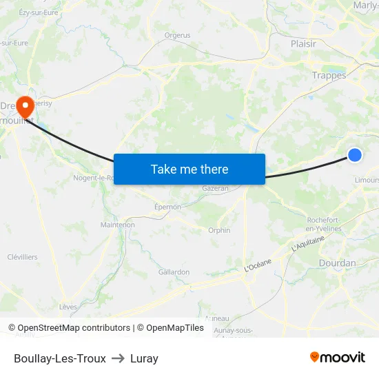 Boullay-Les-Troux to Luray map