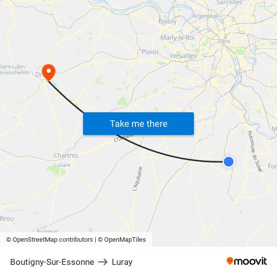 Boutigny-Sur-Essonne to Luray map