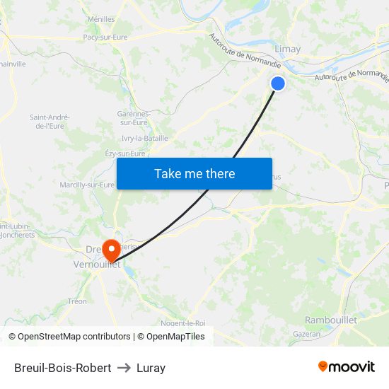 Breuil-Bois-Robert to Luray map