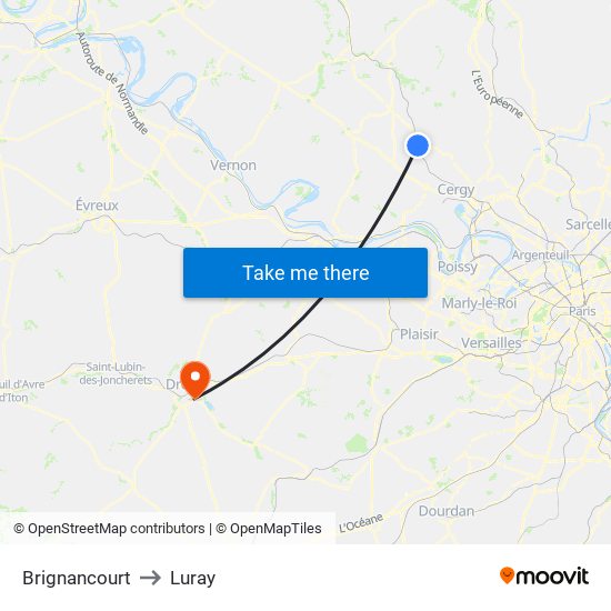 Brignancourt to Luray map