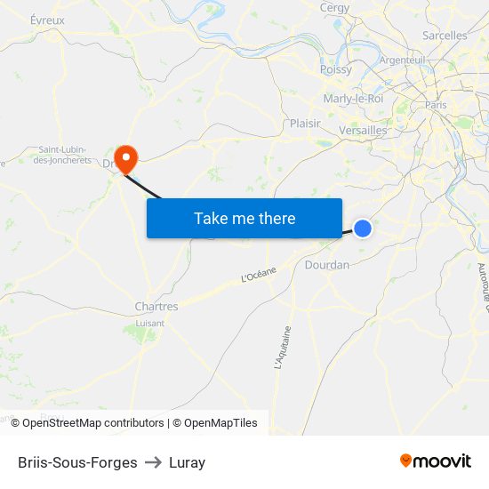 Briis-Sous-Forges to Luray map