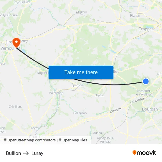Bullion to Luray map