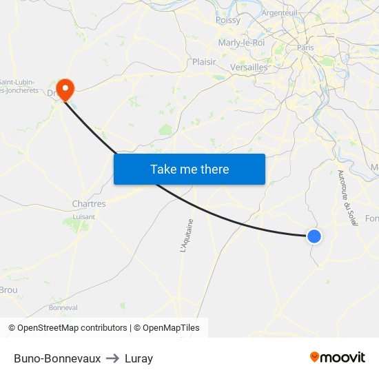 Buno-Bonnevaux to Luray map
