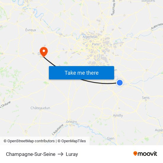 Champagne-Sur-Seine to Luray map