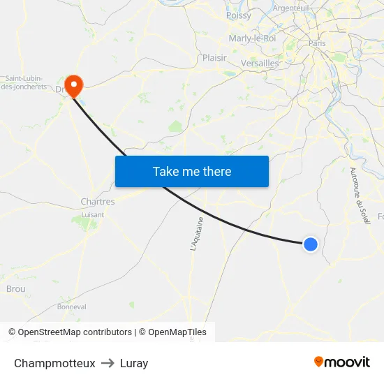 Champmotteux to Luray map