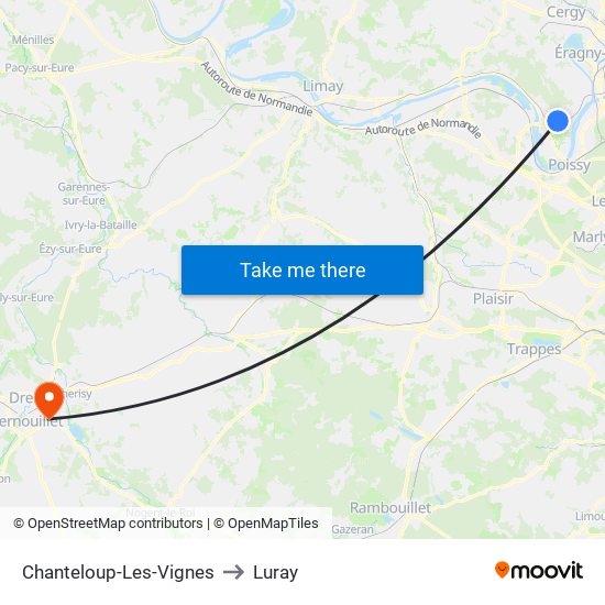 Chanteloup-Les-Vignes to Luray map