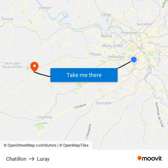 Chatillon to Luray map