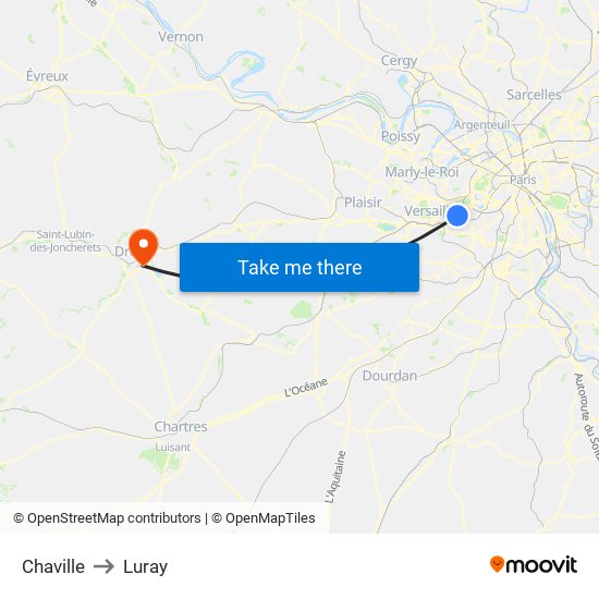 Chaville to Luray map