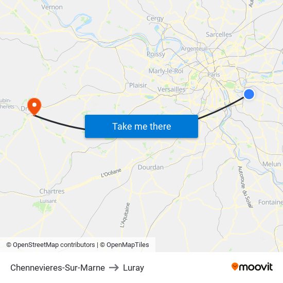 Chennevieres-Sur-Marne to Luray map