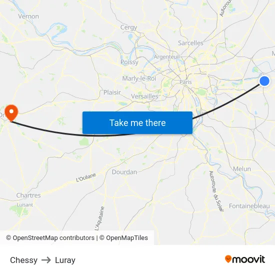 Chessy to Luray map