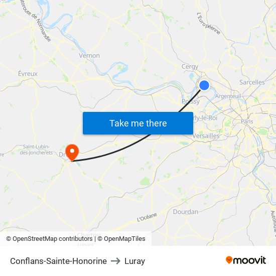 Conflans-Sainte-Honorine to Luray map