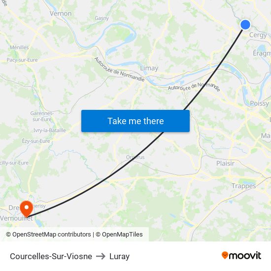 Courcelles-Sur-Viosne to Luray map