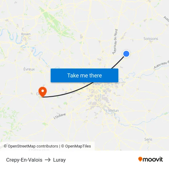 Crepy-En-Valois to Luray map