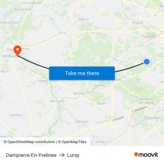 Dampierre-En-Yvelines to Luray map