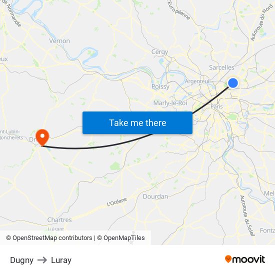 Dugny to Luray map